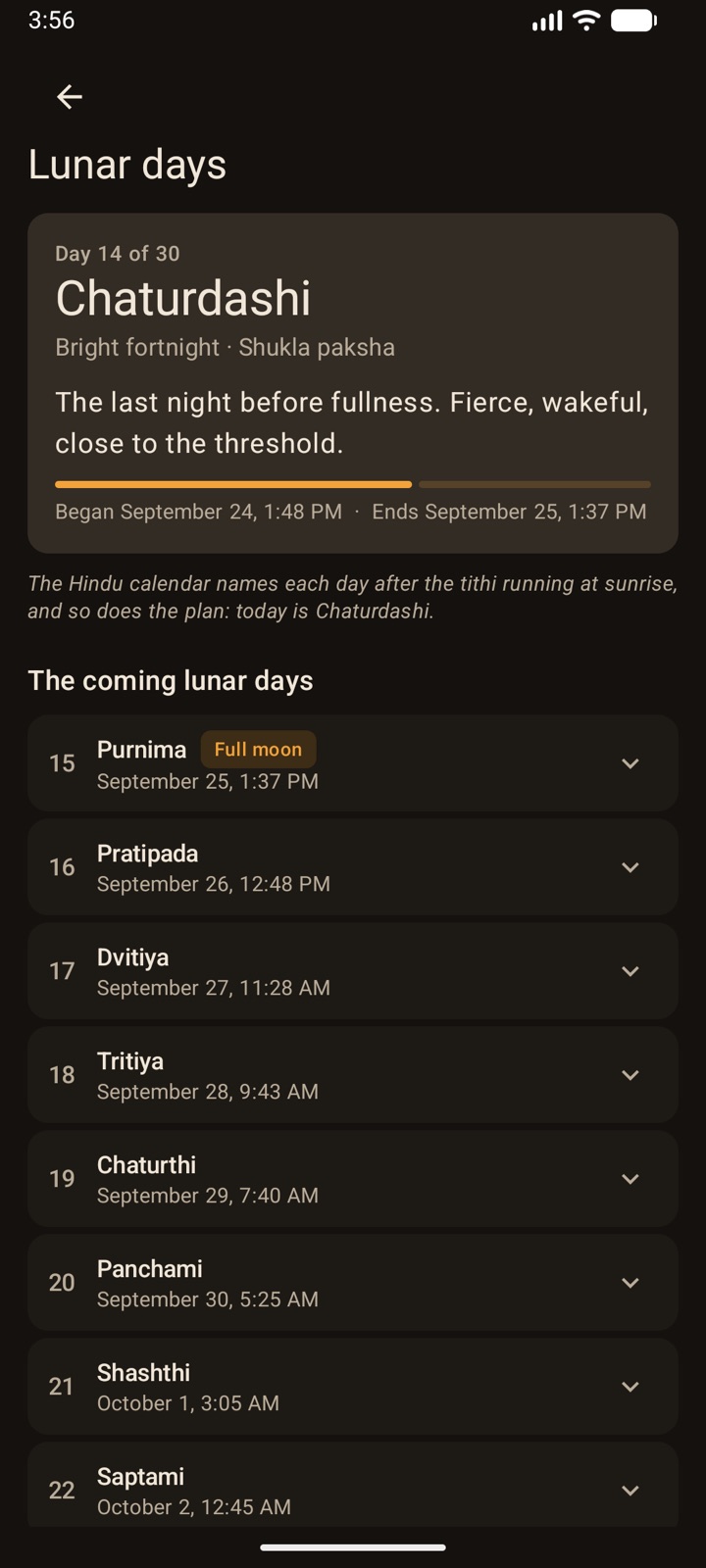 The lunar days
