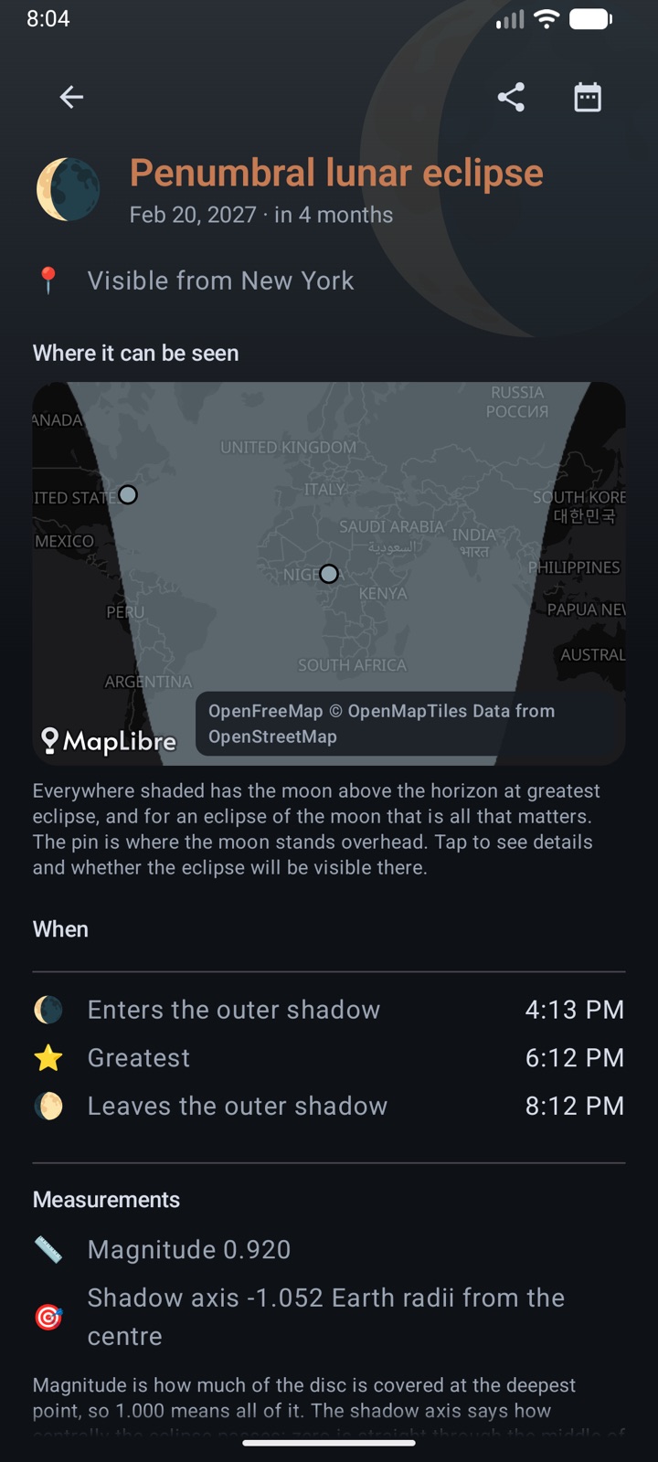 One eclipse in detail