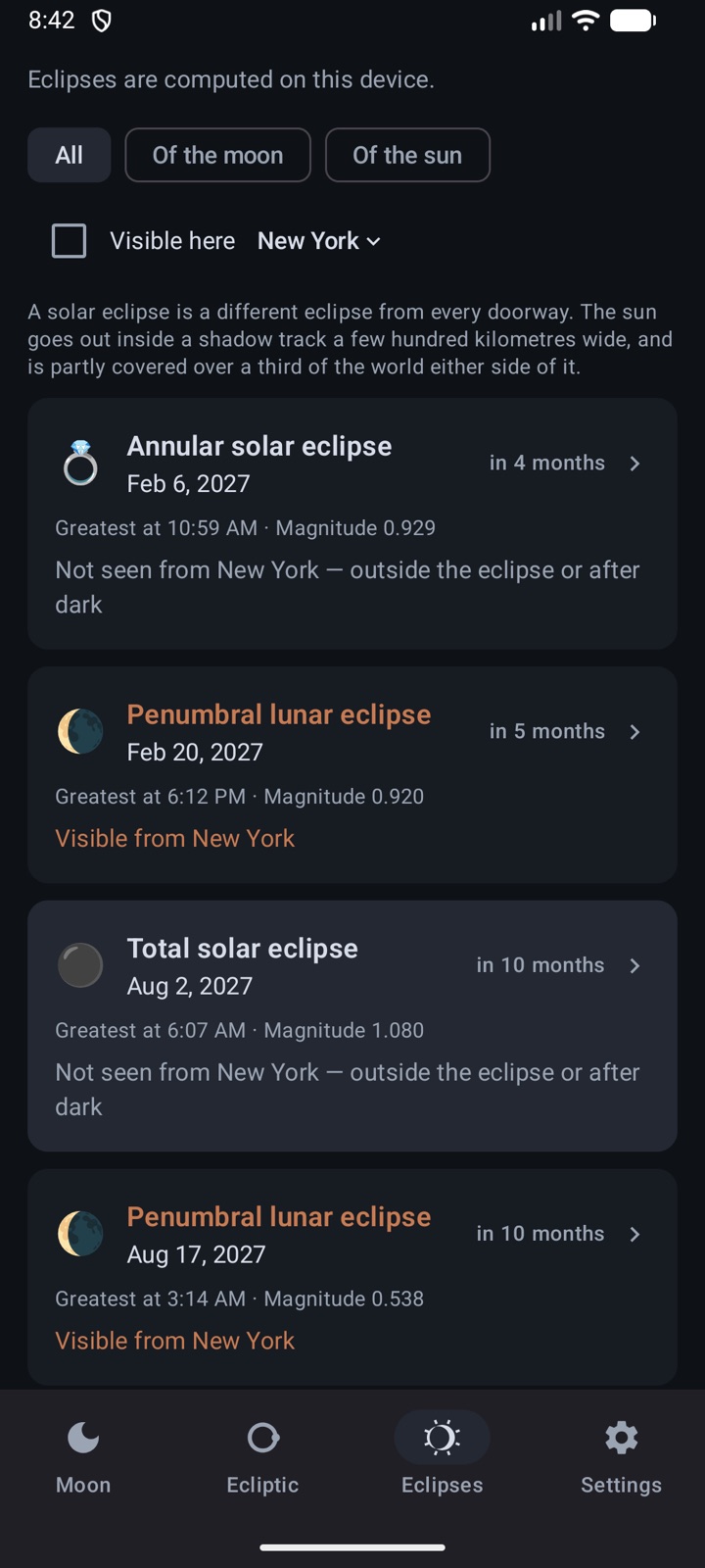 The eclipses ahead