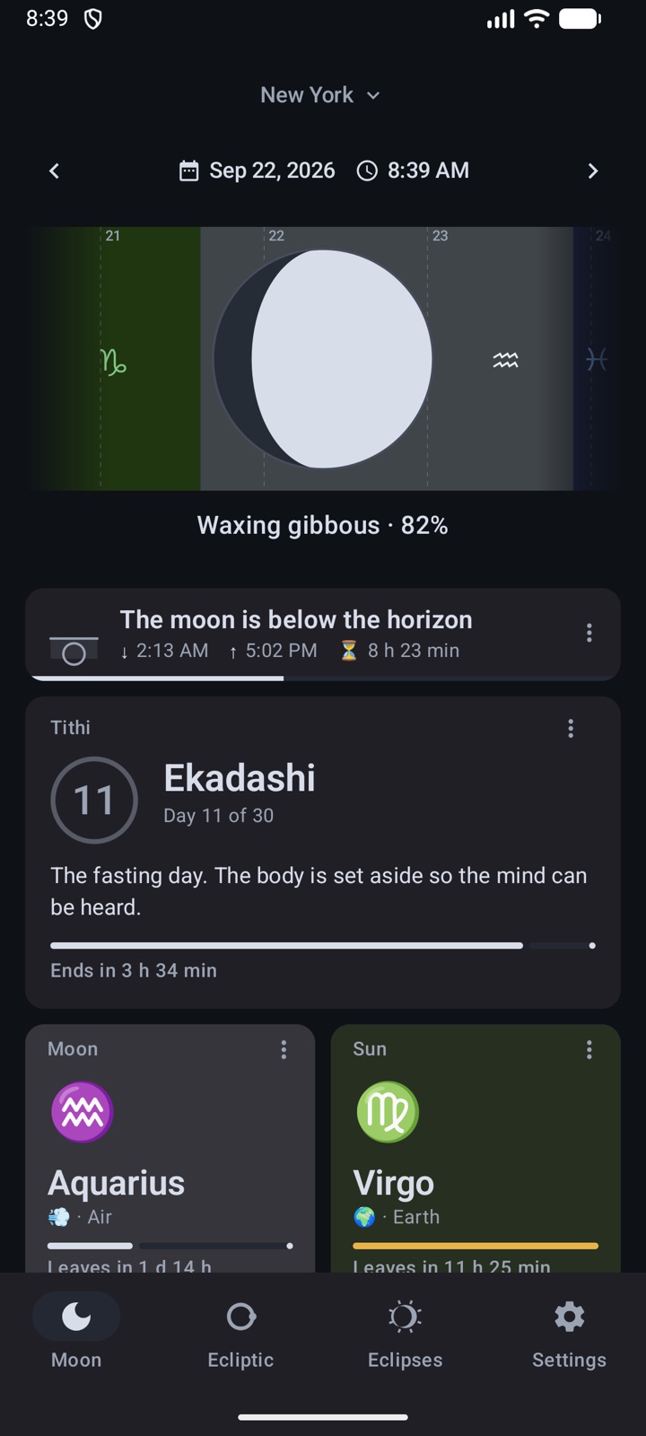 The moon right now