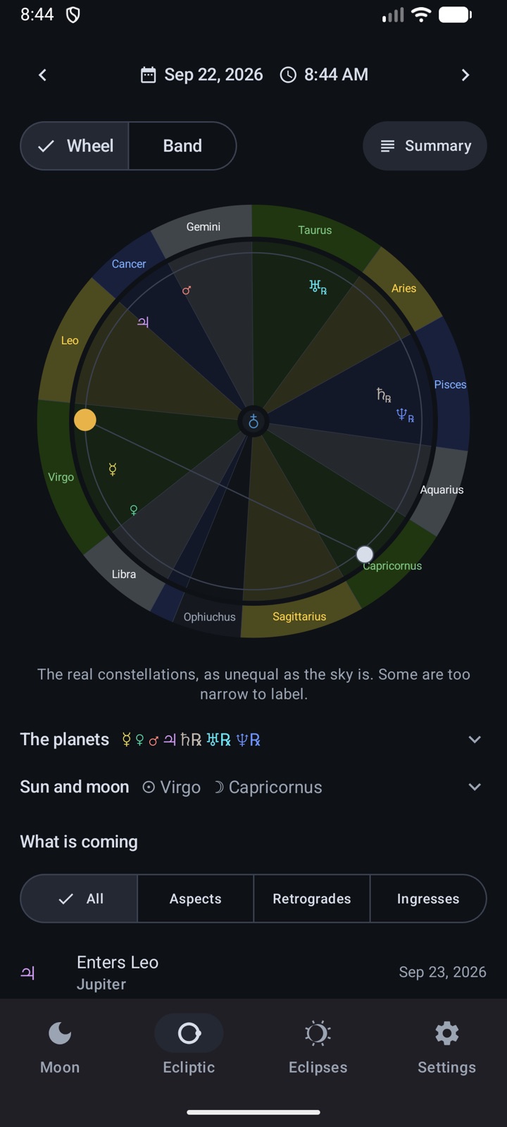 The real constellations