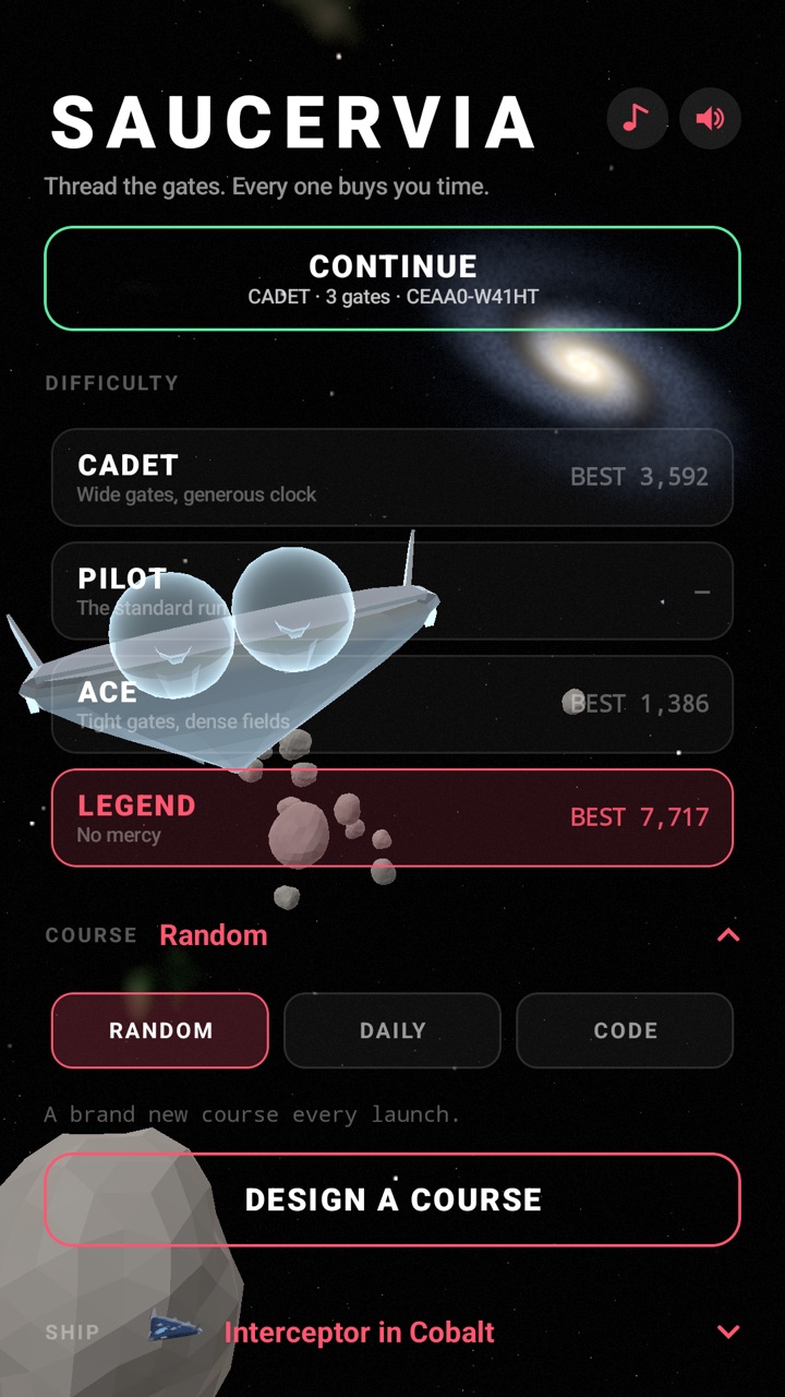 New space every launch, the daily course, or a code