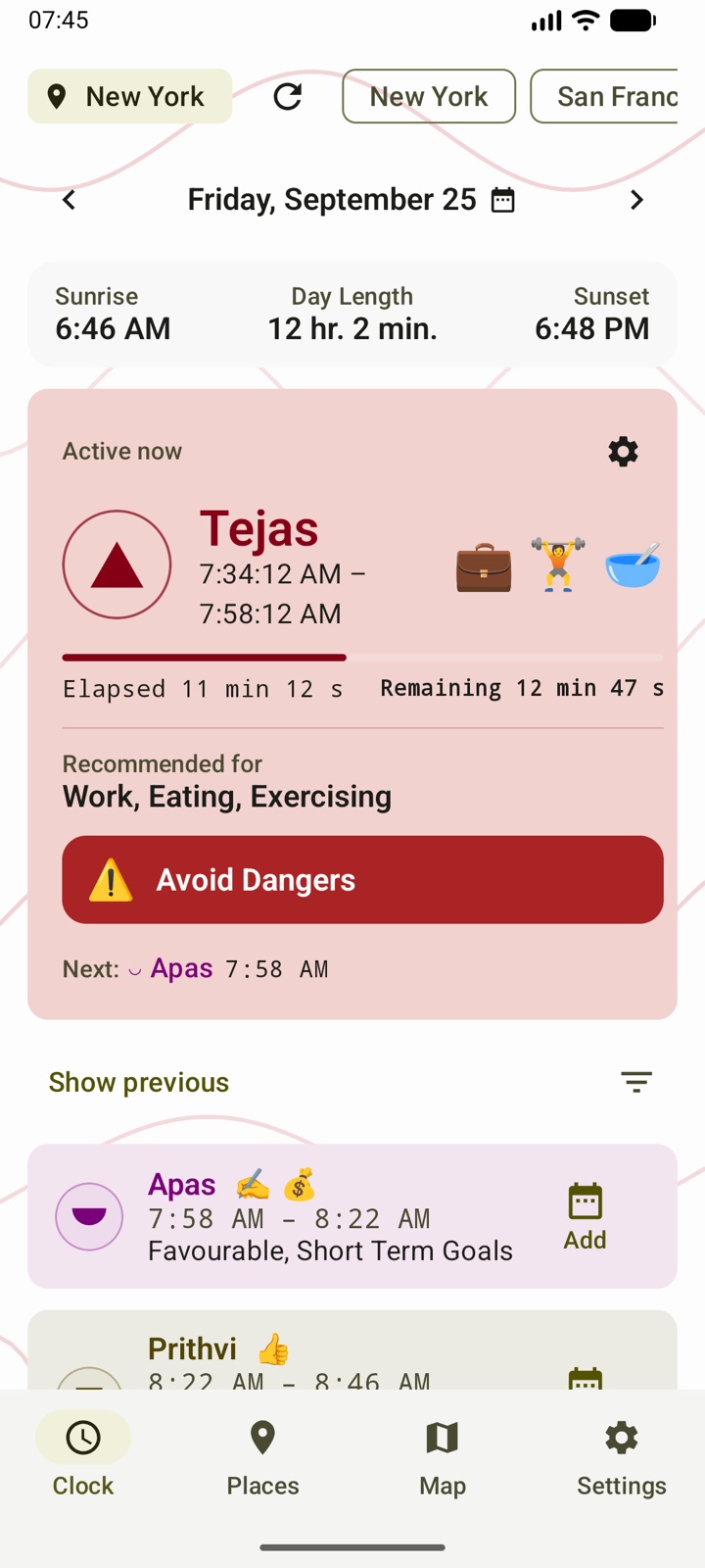 The tattva running now